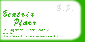 beatrix pfarr business card